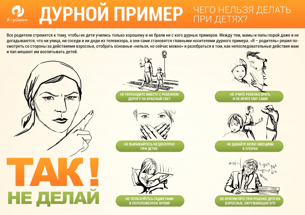 Инфографика Дурной пример. Чего нельзя делать при детях? Инфографика Дурной пример. Чего нельзя делать при детях?